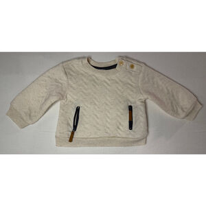 Designer Baby Quilted Pullover Sweatshirt 18M Rachel Zoe Cream Cozy Top Layering